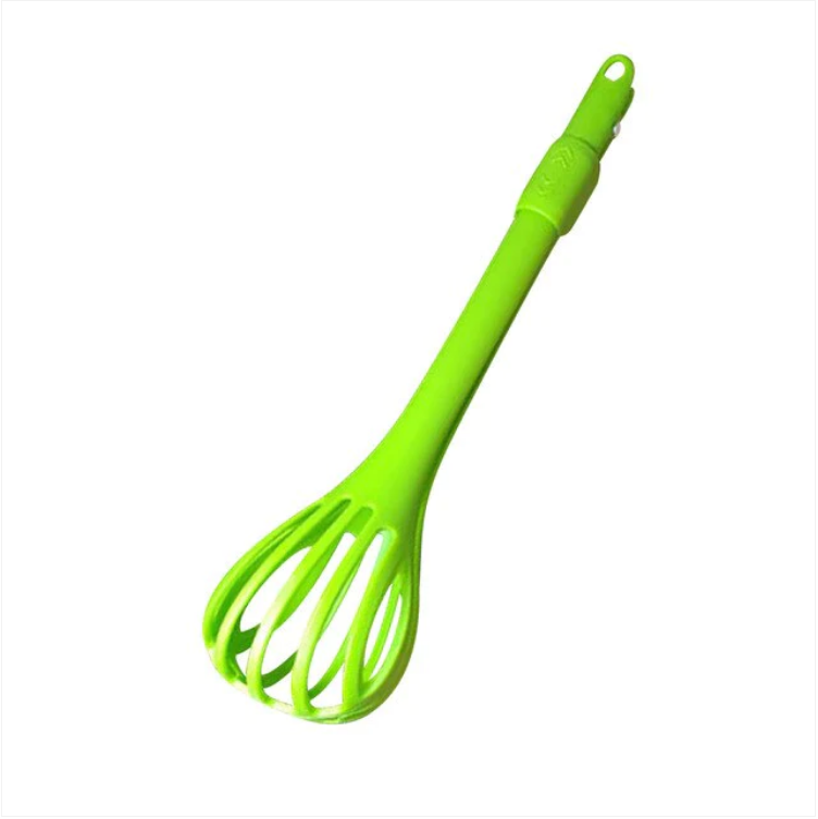 2 in 1 Egg Whisk and Tongs Plastic 27 cm Assorted Colours