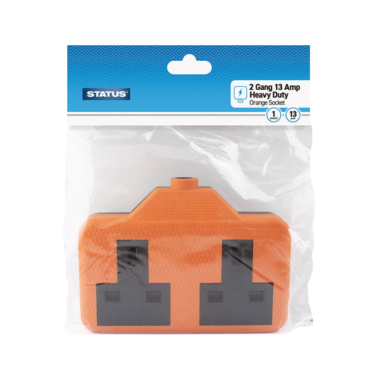 2 way - Orange - Re-wireable Socket Block - 1 pk - in Poly Bag / Header Card
