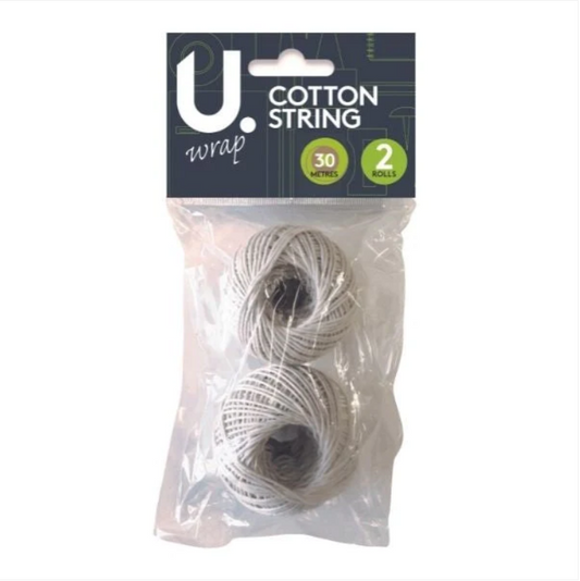 2 x 30 Metres Pack Cotton Ball String Craft Cotton Ball Off White