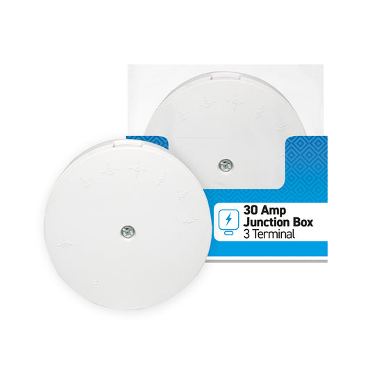 30 amp - 3 Terminal - Junction box - White - 1 pk - in Poly Bag - in Colour CDU