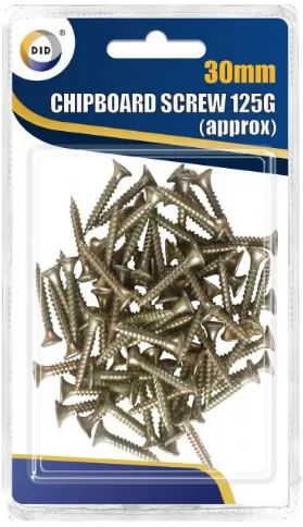 30mm Chipboard Screws 125G