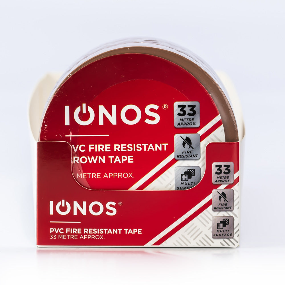 33 Mtr - Ionos - PVC Electrical Tape - Brown - 1 pk - Shrink Wrapped