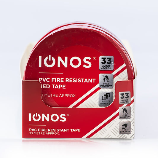33 Mtr - Ionos - PVC Electrical Tape - Red - 1 pk - Shrink Wrapped