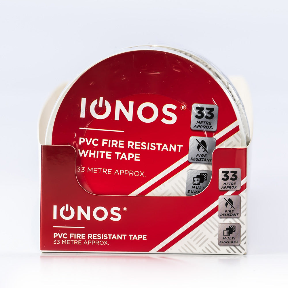 33 Mtr - Ionos - PVC Electrical Tape - White - 1 pk - Shrink Wrapped