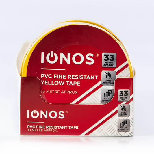 33 Mtr - Ionos - PVC Electrical Tape - Yellow - 1 pk - Shrink Wrapped