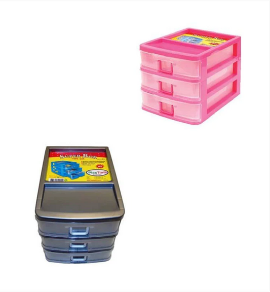3 Draw Sewing Box Home Bedroom Plastic Makeup Sewing Box x 1