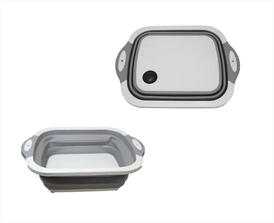 3 In 1 Collapsible Chopping Board Wash Basin And Serving Bowl Basket