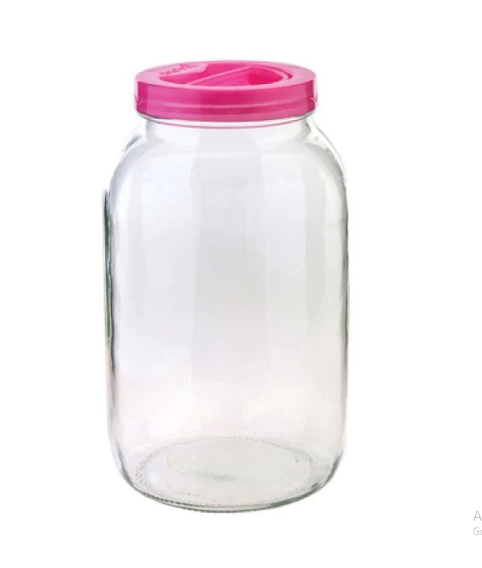3 Litre Plain Clear Glass Jar With Plastic Lid Cereal Spices Oats Glass Jar