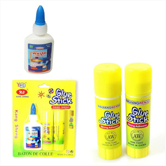 3 Pack Glue Stick x 2 With x 1 White School Glue
