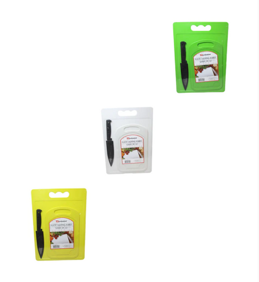 3 Pack Smart Kitchen Kit 2 Chopping Board With 1 Knife Assorted Colours