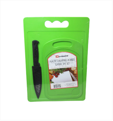 3 Pack Smart Kitchen Kit 2 Chopping Board With 1 Knife Assorted Colours