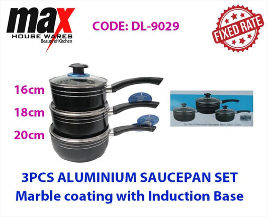 3Pc Aluminium Sauce Pan Set