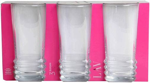 3 Pcs Elegan Long Glass (340CC) Set