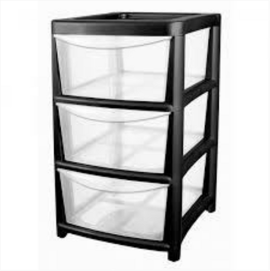 3 Tier Plastic Drawers Storage Box 60 x 36 x 40 cm