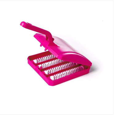 4-Way Carpet Brush Crumb Collector with Handle Assorted Colours