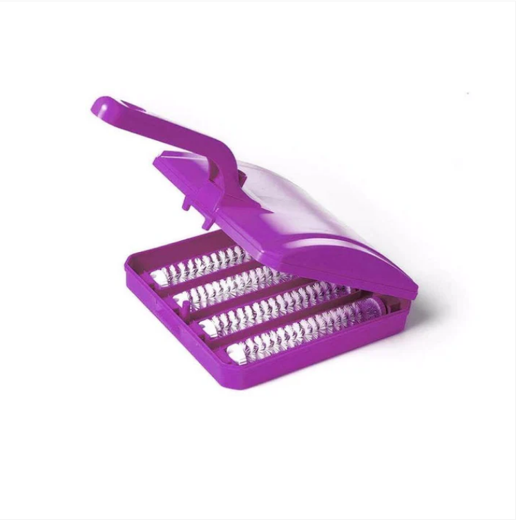 4-Way Carpet Brush Crumb Collector with Handle Assorted Colours