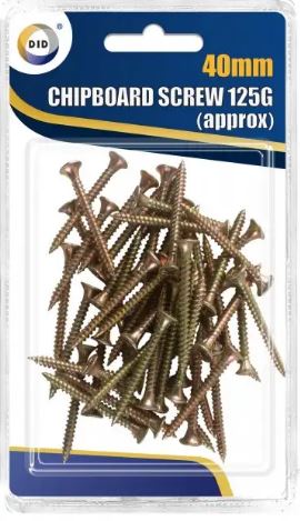 40mm Chipboard Screws 125G