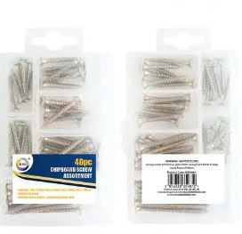 40pc Chipboard Screw Assortment