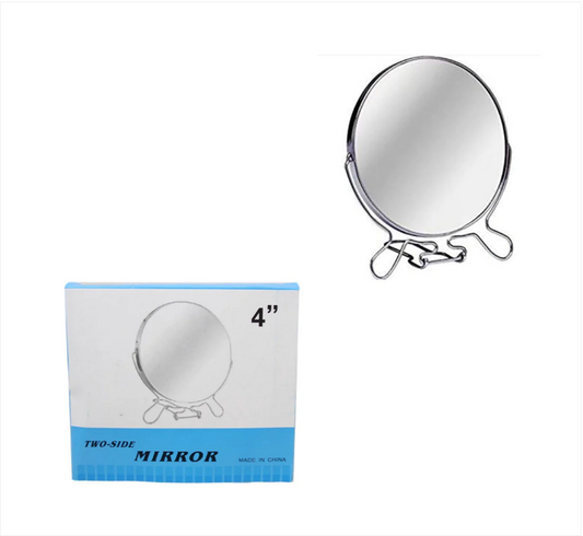 4 Inch Cosmetic Make up Shaving Magnifying Round on Stand 2 Sided Mirrors