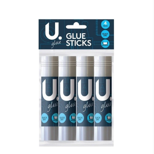 4 Pack Glue Sticks Quick Dry Art and Crafts Washable Glue Sticks