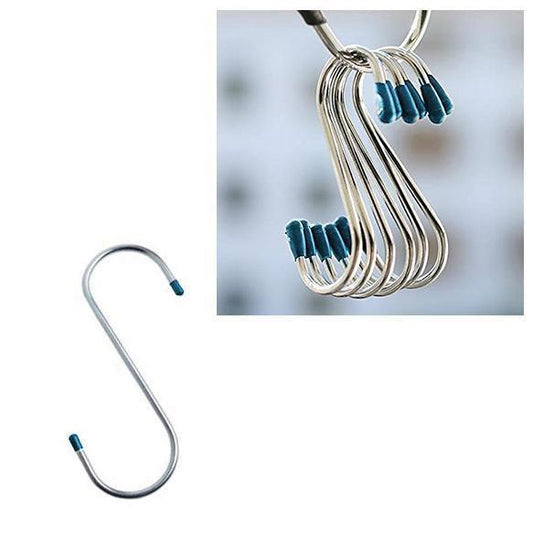 4 Pack Stainless Steel S Hooks 7x 10cm Kitchen Meat Pan Utensil Clothes Hanger Hanging Diy