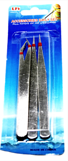 4 Pack Stainless Steel Tweezers Assorted Design Multipurpose Use Tweezers