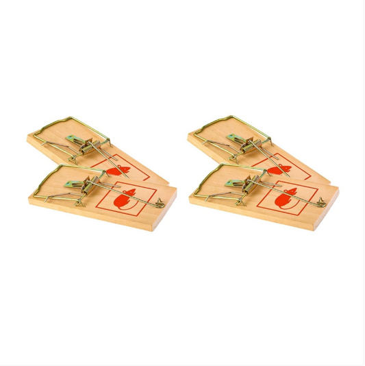 4 Pack Wooden Mouse Traps Easy Catch Home Pest Control Mouse Traps