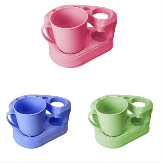 4 Rack Stand Alone Toothbrush, Toothpaste and Mug Holder, Hygienic Bathroom Rack