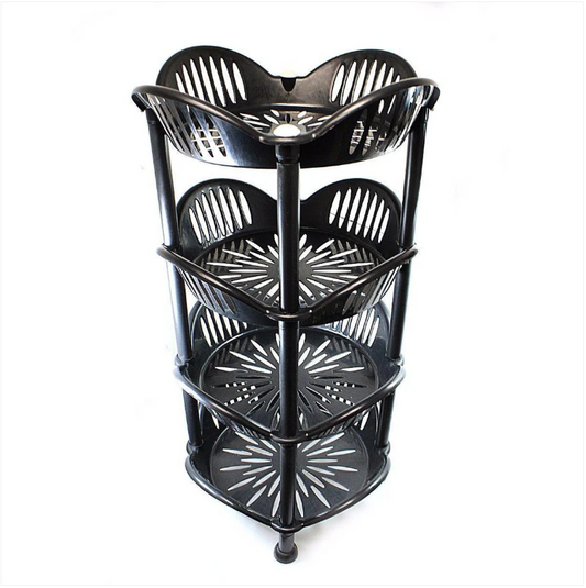4 Tier Kitchen Veg Trolley/Stand Flower Shape Assorted Colours