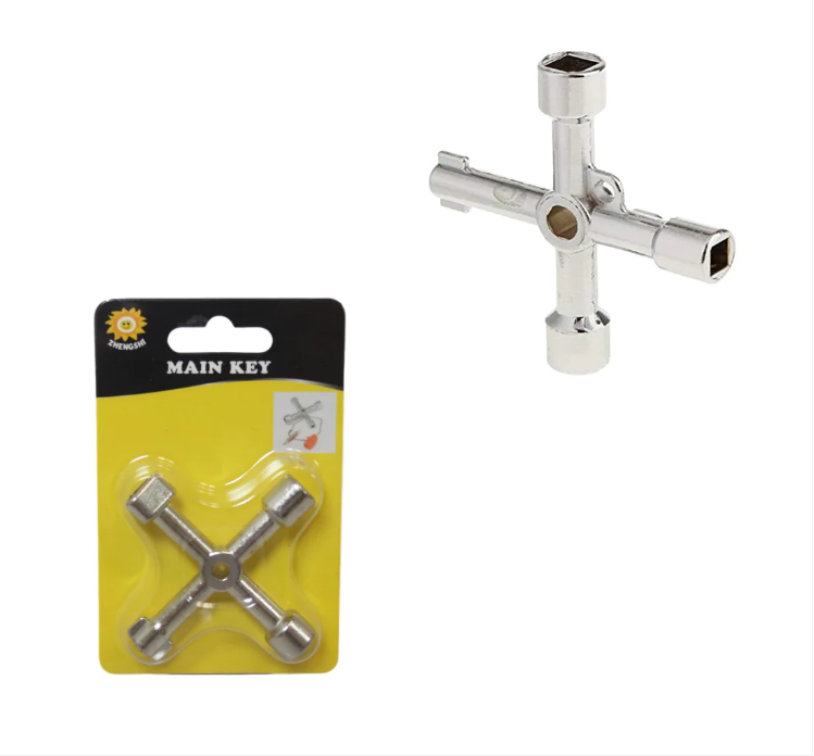 4 Way Universal Utility Key Electric Gas Water Plumb Meter Service Cabinet Key