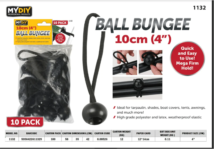 4'' Ball Bungee Set 10 Piece Set 10cm