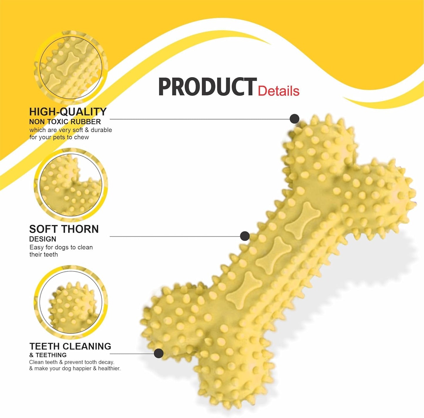 Puppy Teething Toys Spinning Ring & Rubber Bone