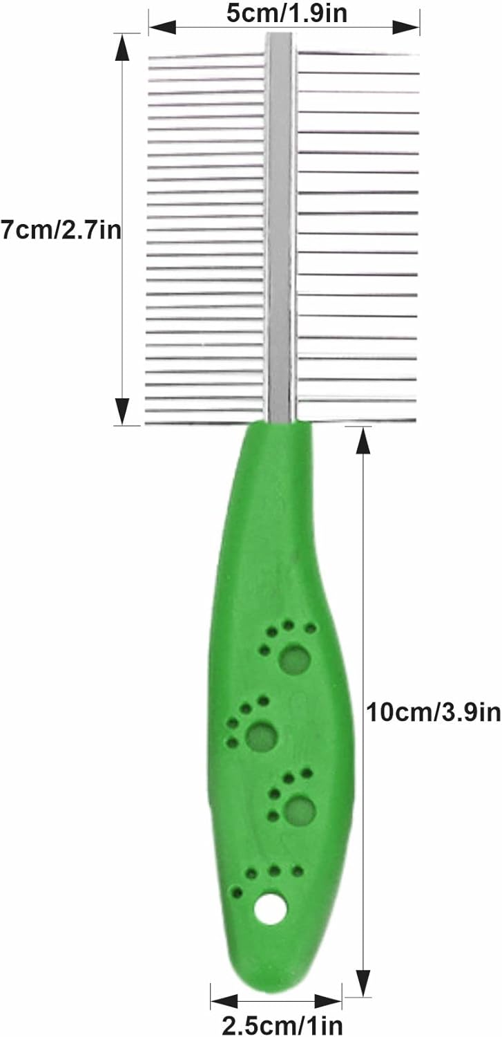 Dog Detangler Brush With Handle Pet Comb Metal Teeth