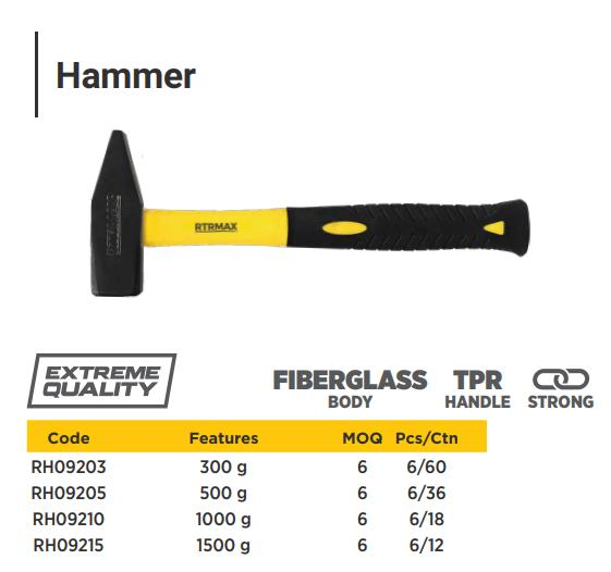 500g Hammer FIberglass Handle
