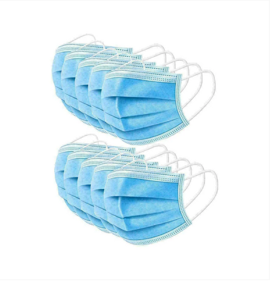 50 Piece (1 Pack )Safety Adults Disposable Surgical Earloop Salon Face Mask Flu Anti-Dust UK