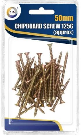 50mm Chipboard Screws 125G