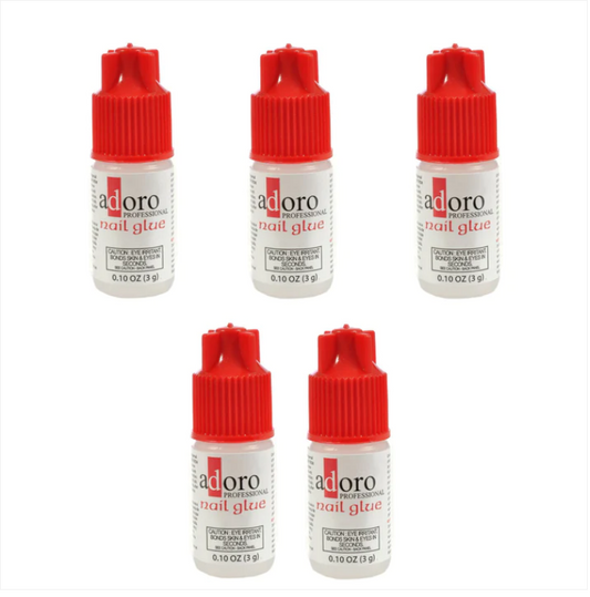 5 Pack Adoro Professional Nail Glue Acrylics Fake Nails