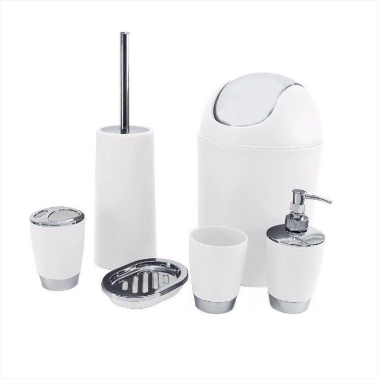 5 Piece Bathroom Set White