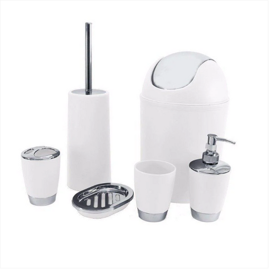 5 Piece Bathroom Set White