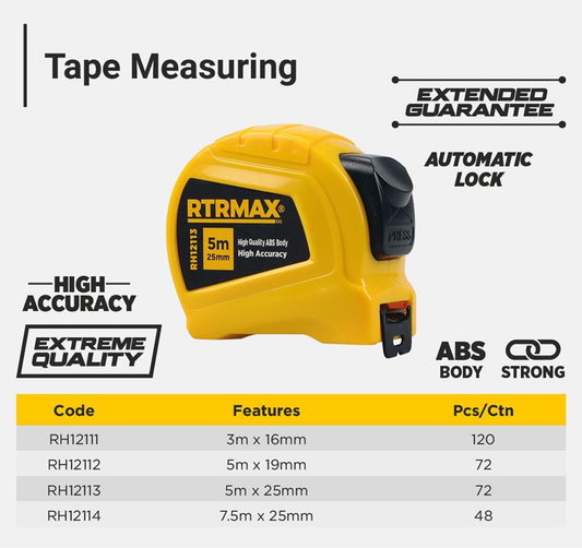 5m*19mm TAPE MEASURE AUTO LOCK
