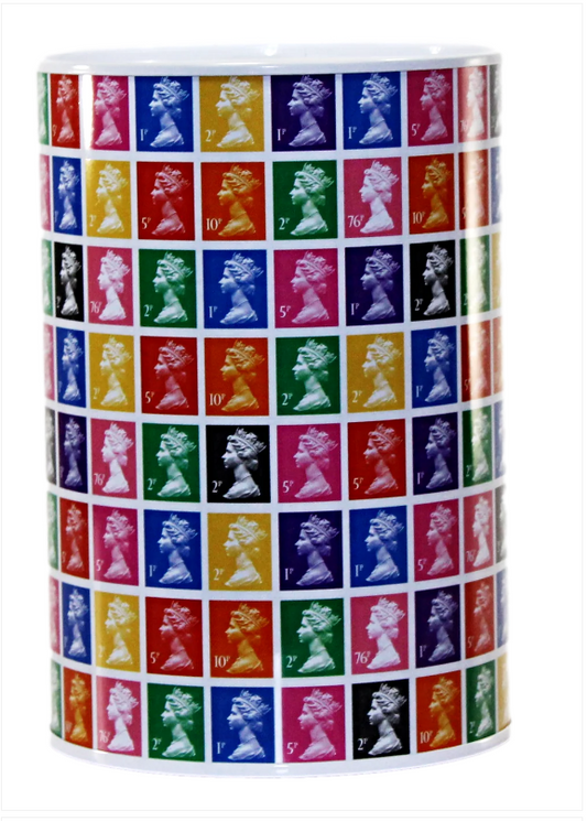 6 Assorted Styles Stamp Design Money Tin 145mm x 110mm