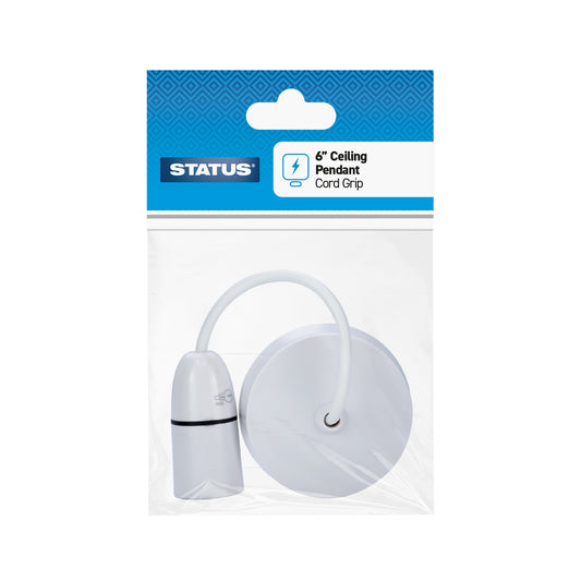 6" Ceiling Pendant - White - 1 pk - in Poly Bag / Header Card