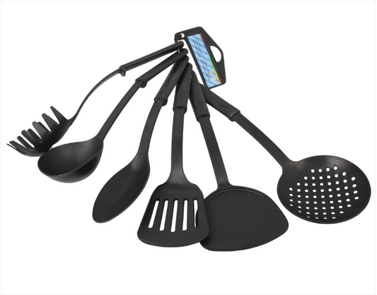 6 Pack Assorted Kitchenware Utensils Set For Cooking Plastic 30 cm