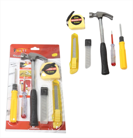 6 Pack DIY Building Essentials Tool Set Indoor Outdoor Measuring Cutting Tools