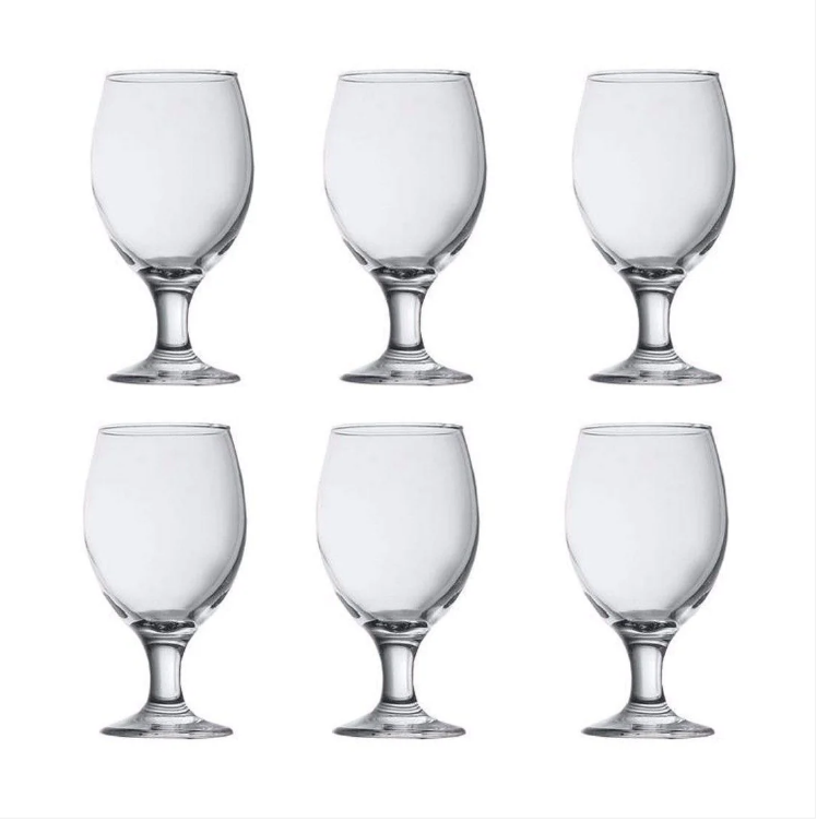 6 Pack of clear glass beer glass, drinking glass fancy beer glass 400ml