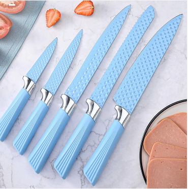 6 Piece Knife Set Assorted Colours Pink / Blue