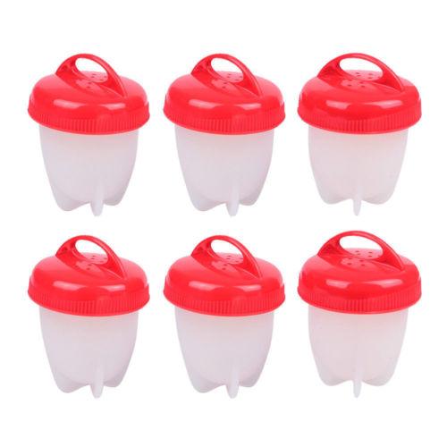 6 Silicone Egg Boil Shells Boiled Egg Separator Cooker Cone Boil Eggs Perfect Egg