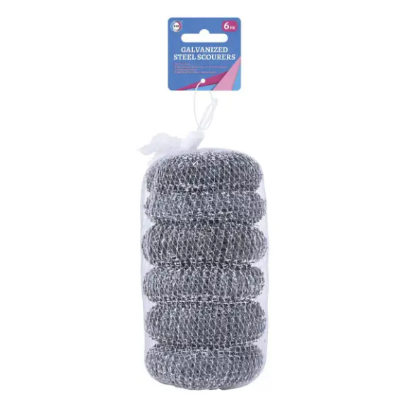 6pc Galvanized Steel Scourers