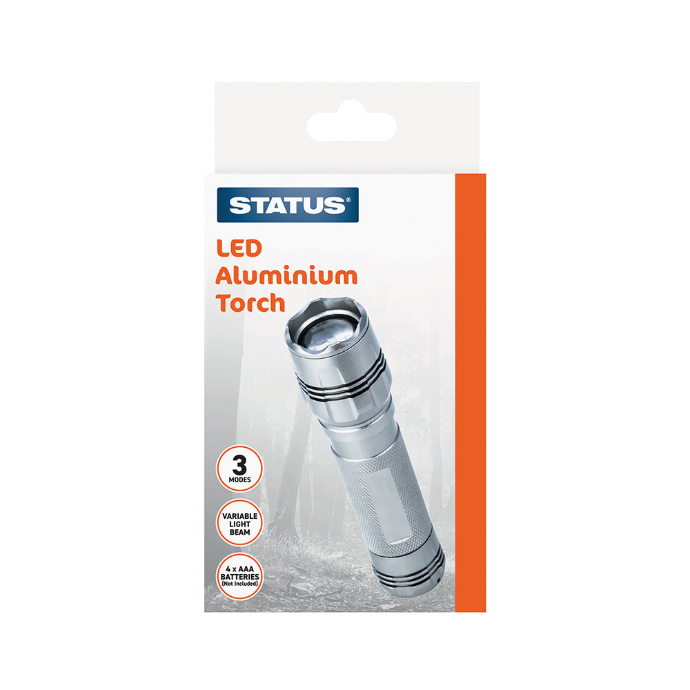 6w LED - Aluminium Torch - 4 x AAA batteries (not included) - 1PK - Box