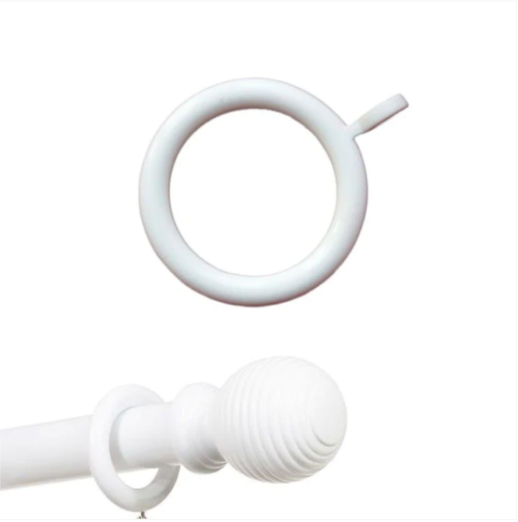 6 x Curtain Pole Rings 56mm (28mm Poles) in White, Pack of 6